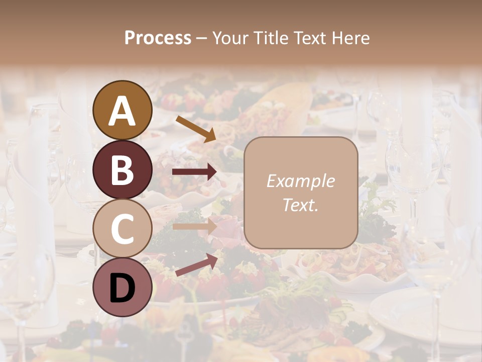A Long Table With Many Plates Of Food On It PowerPoint Template