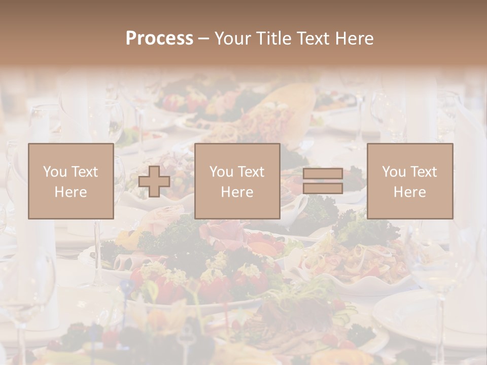 A Long Table With Many Plates Of Food On It PowerPoint Template