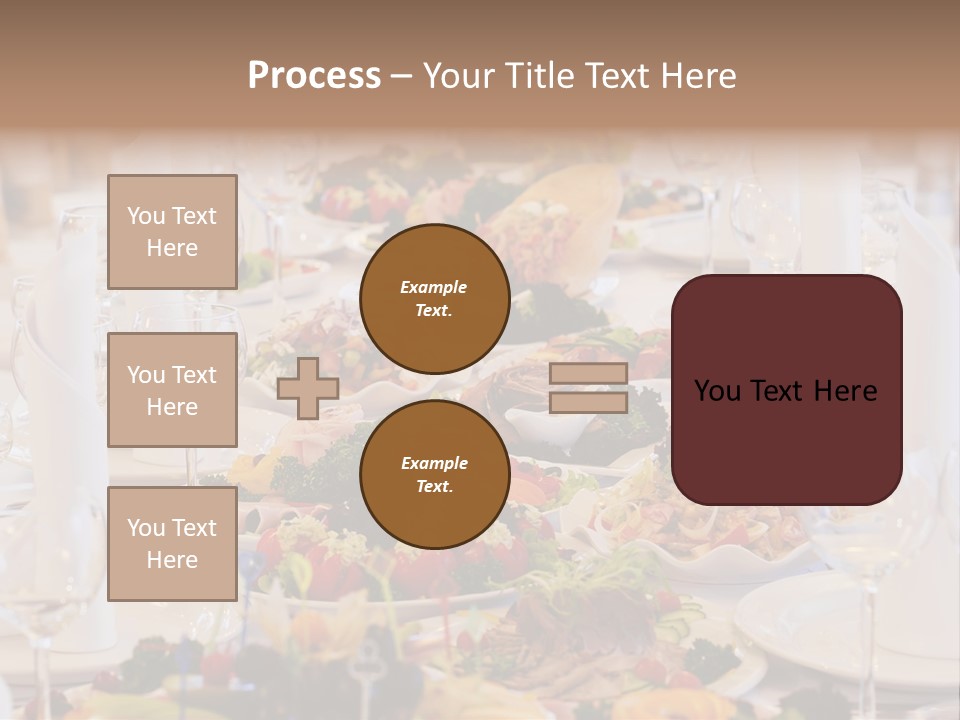 A Long Table With Many Plates Of Food On It PowerPoint Template
