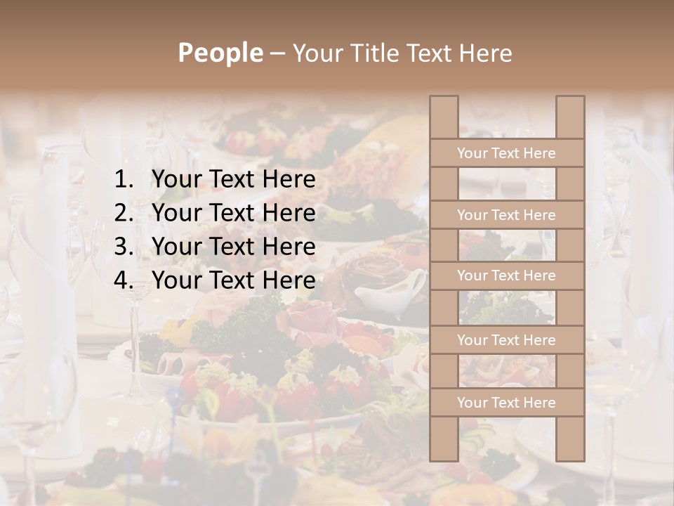 A Long Table With Many Plates Of Food On It PowerPoint Template