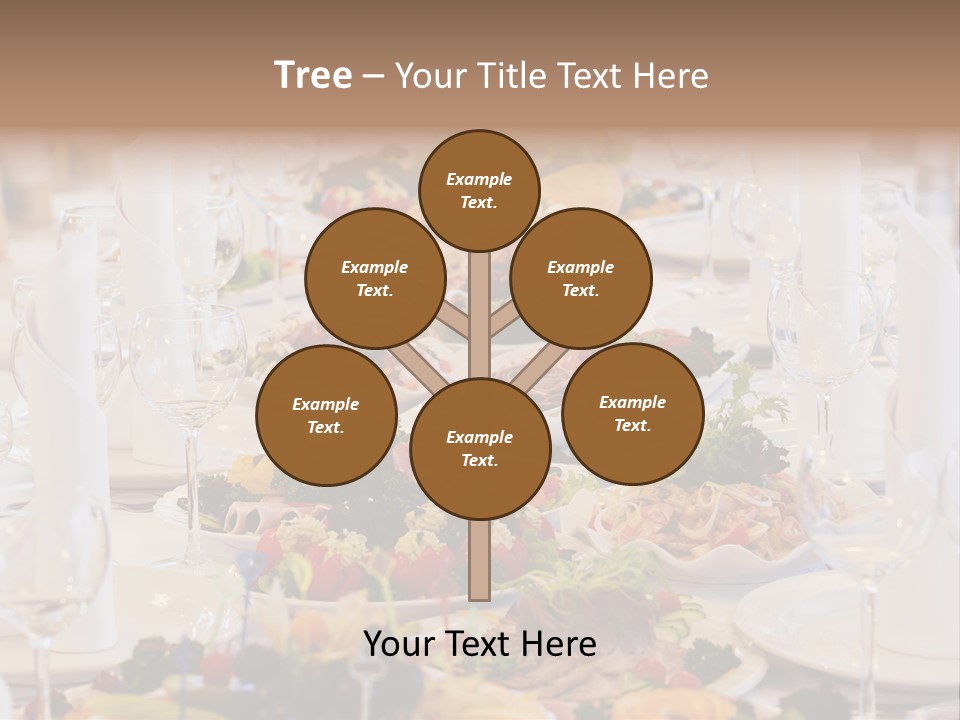 A Long Table With Many Plates Of Food On It PowerPoint Template