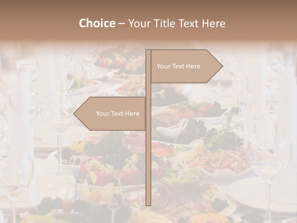 A Long Table With Many Plates Of Food On It PowerPoint Template