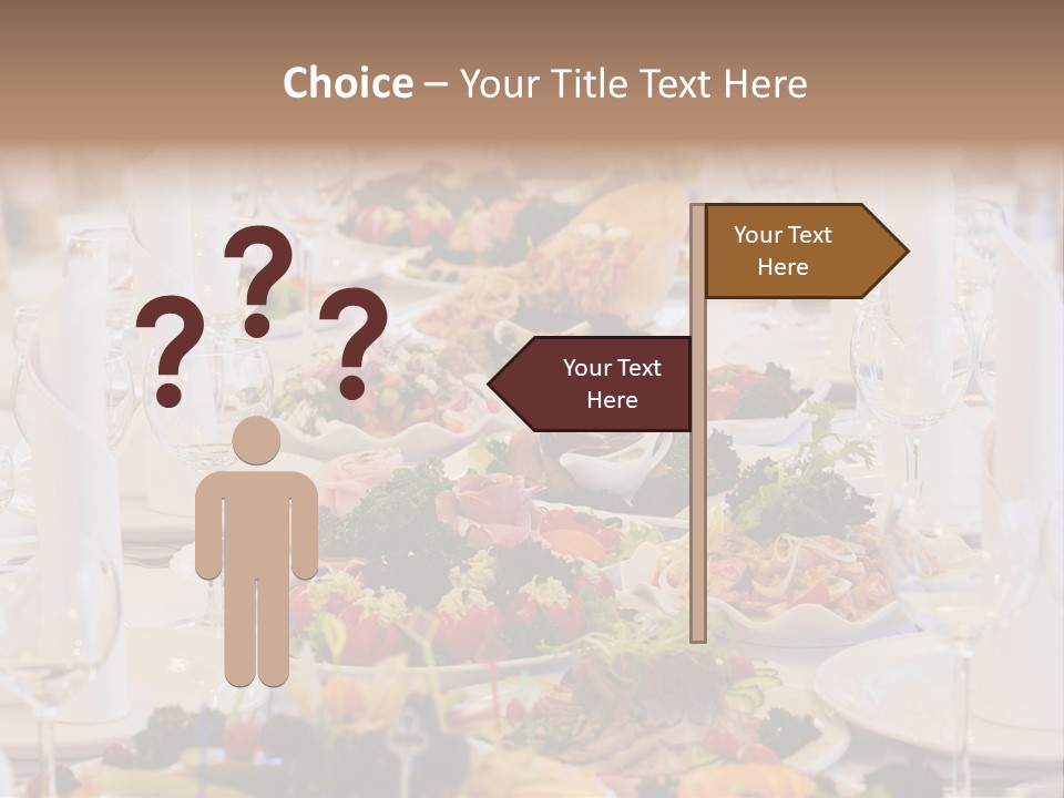 A Long Table With Many Plates Of Food On It PowerPoint Template