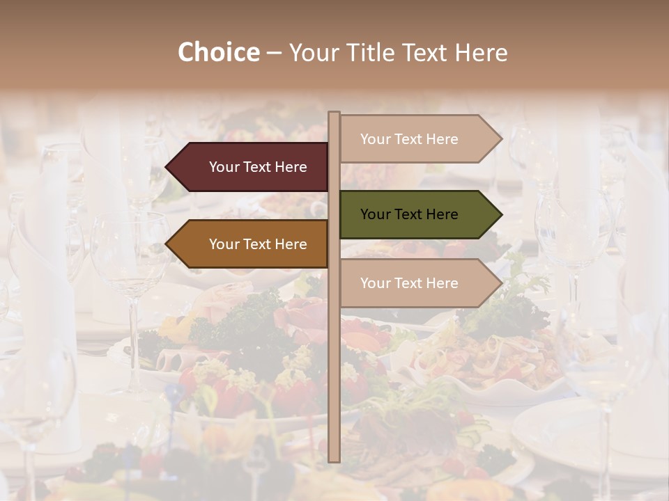 A Long Table With Many Plates Of Food On It PowerPoint Template