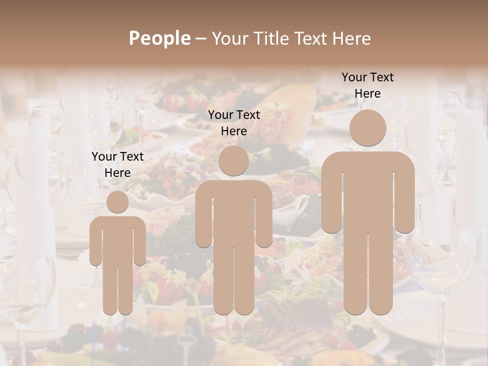 A Long Table With Many Plates Of Food On It PowerPoint Template