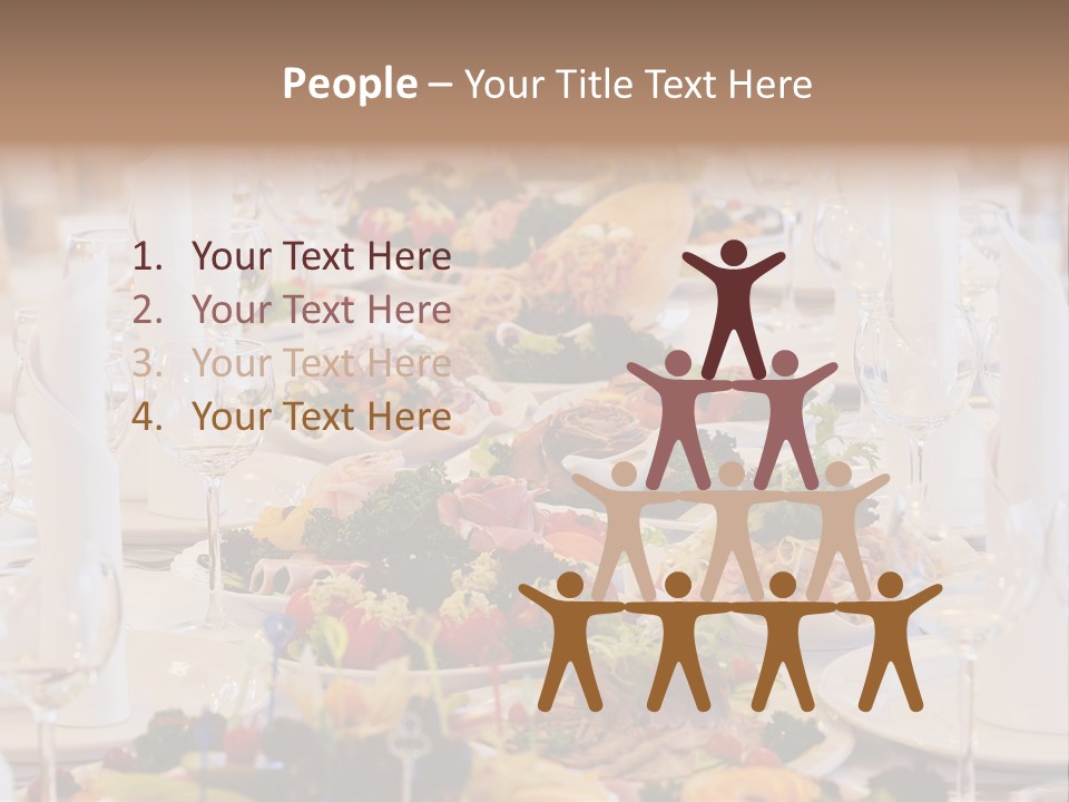A Long Table With Many Plates Of Food On It PowerPoint Template