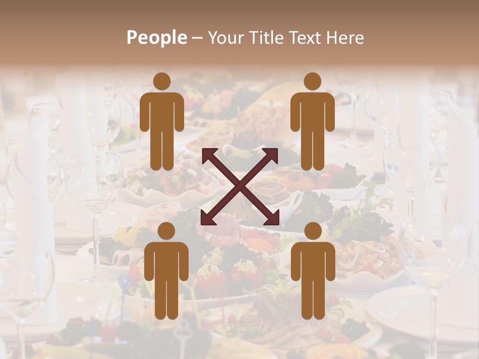 A Long Table With Many Plates Of Food On It PowerPoint Template