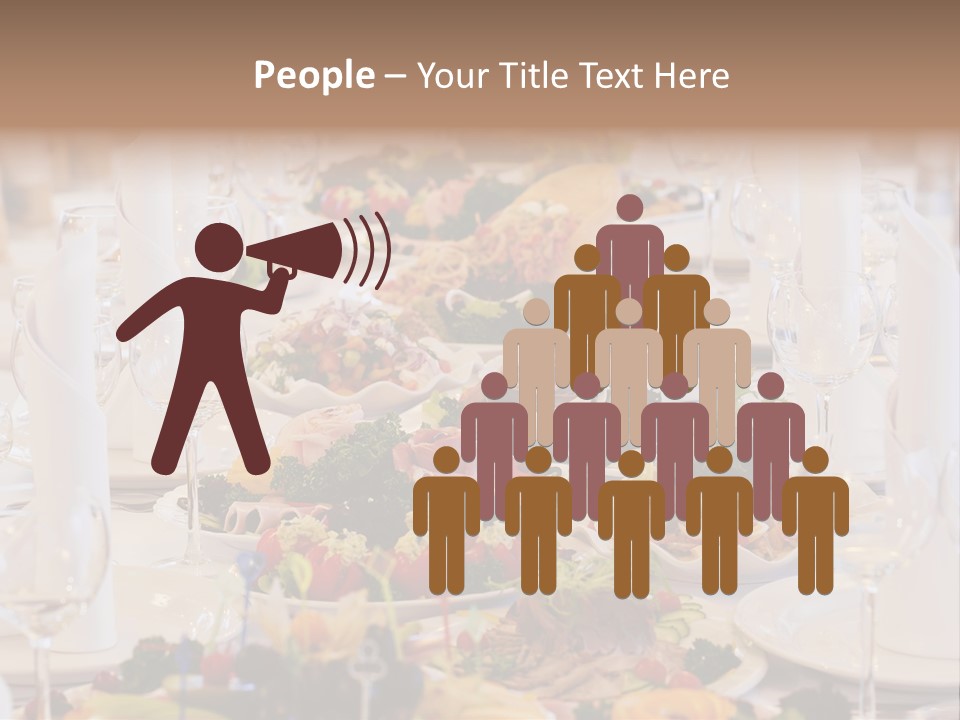 A Long Table With Many Plates Of Food On It PowerPoint Template