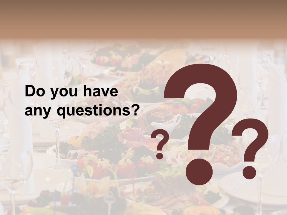 A Long Table With Many Plates Of Food On It PowerPoint Template