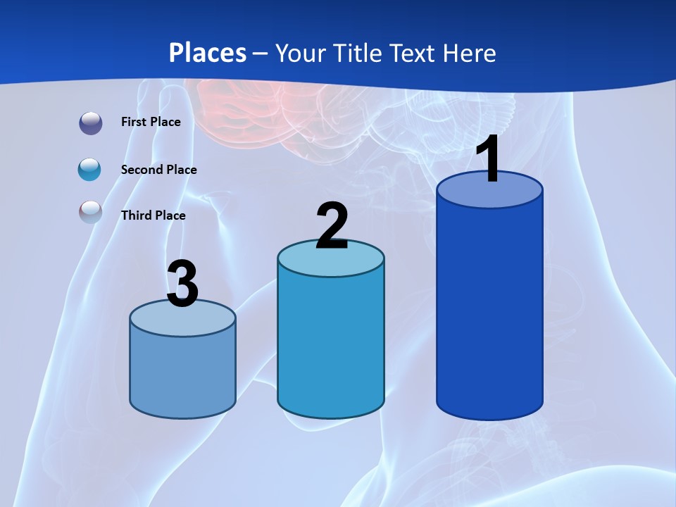 A Human Head With The Brain Highlighted In Red PowerPoint Template