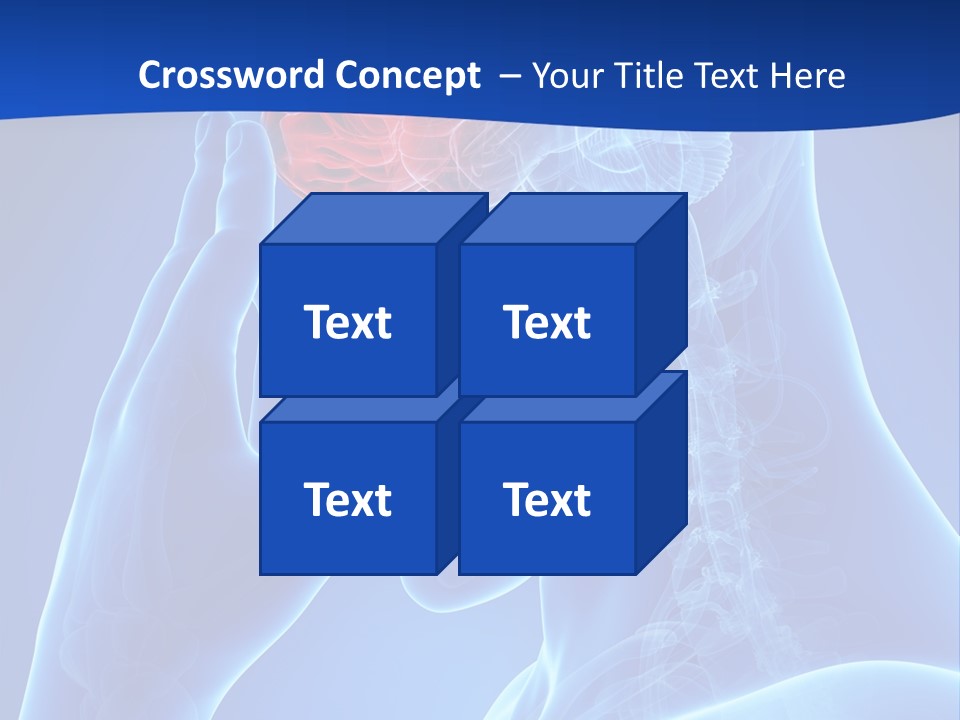 A Human Head With The Brain Highlighted In Red PowerPoint Template