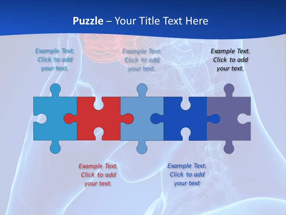 A Human Head With The Brain Highlighted In Red PowerPoint Template