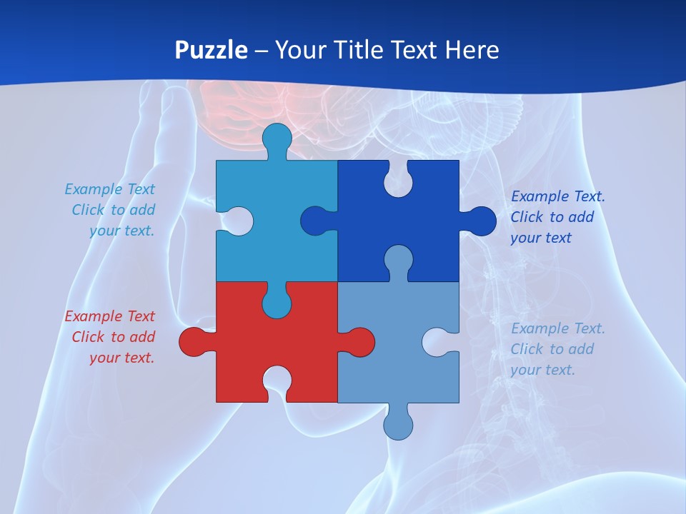 A Human Head With The Brain Highlighted In Red PowerPoint Template