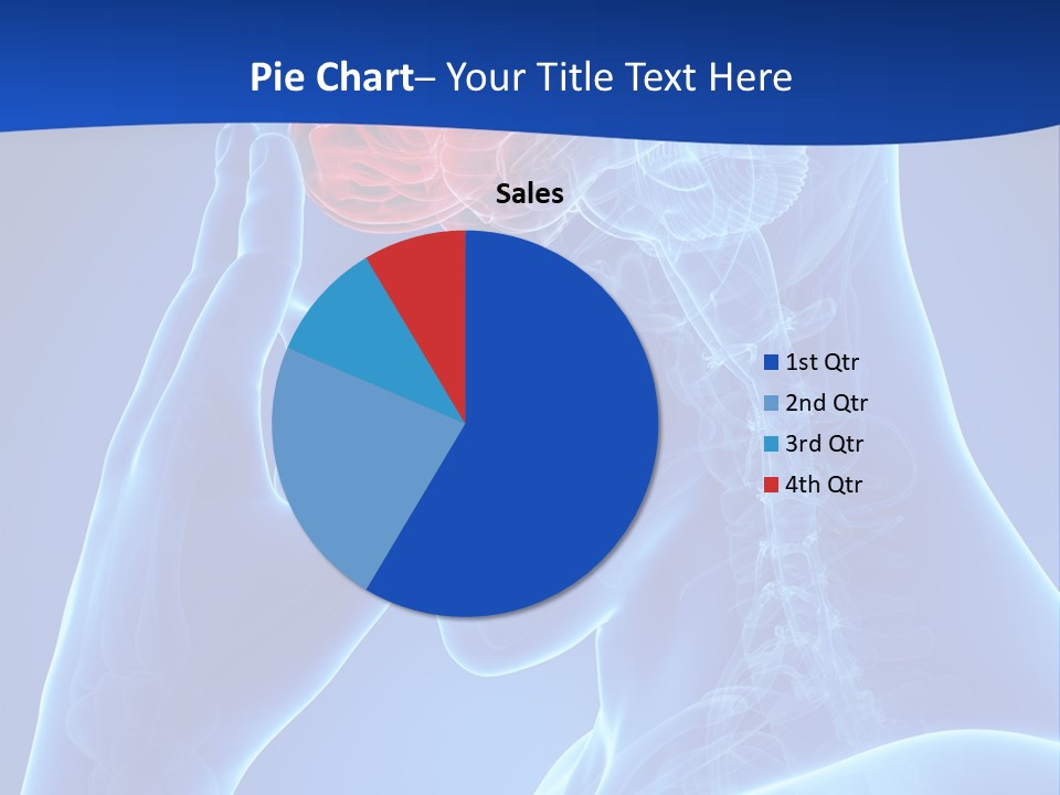 A Human Head With The Brain Highlighted In Red PowerPoint Template