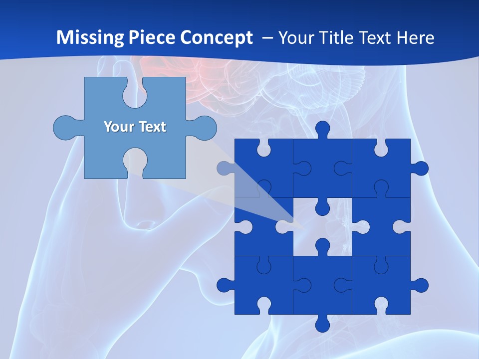 A Human Head With The Brain Highlighted In Red PowerPoint Template
