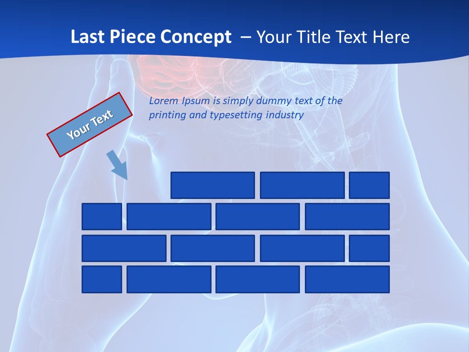 A Human Head With The Brain Highlighted In Red PowerPoint Template