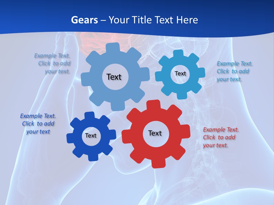 A Human Head With The Brain Highlighted In Red PowerPoint Template