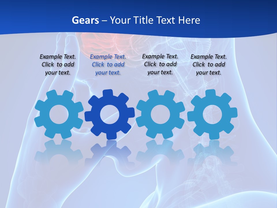 A Human Head With The Brain Highlighted In Red PowerPoint Template