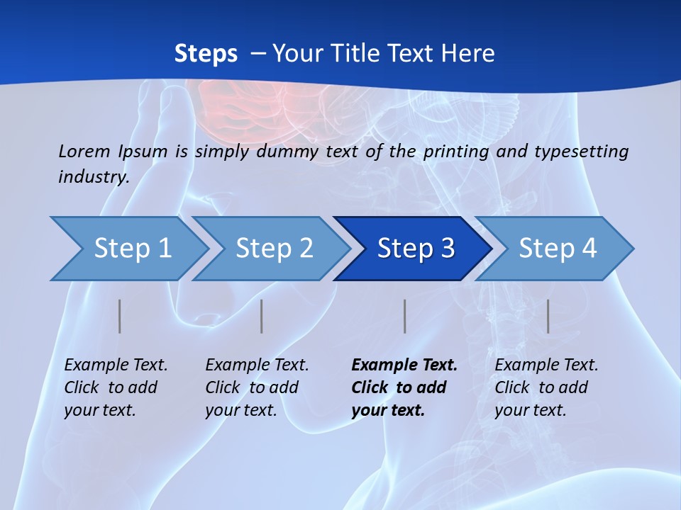 A Human Head With The Brain Highlighted In Red PowerPoint Template