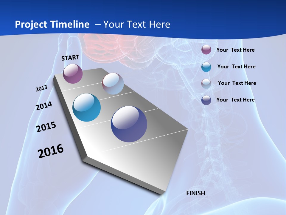 A Human Head With The Brain Highlighted In Red PowerPoint Template