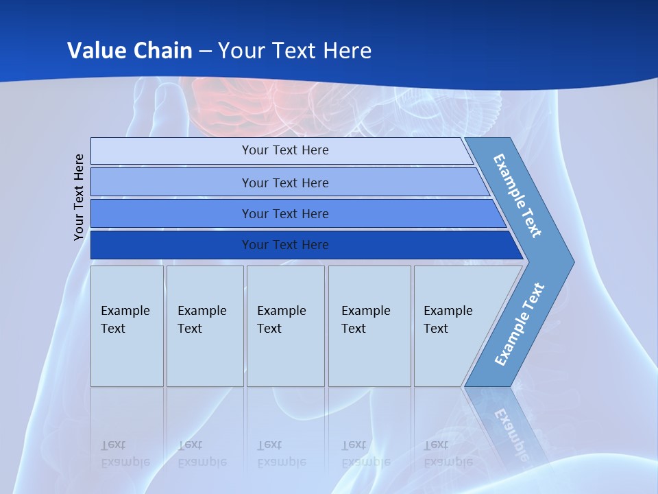 A Human Head With The Brain Highlighted In Red PowerPoint Template