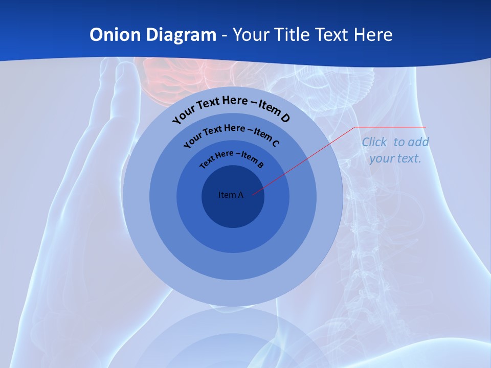 A Human Head With The Brain Highlighted In Red PowerPoint Template