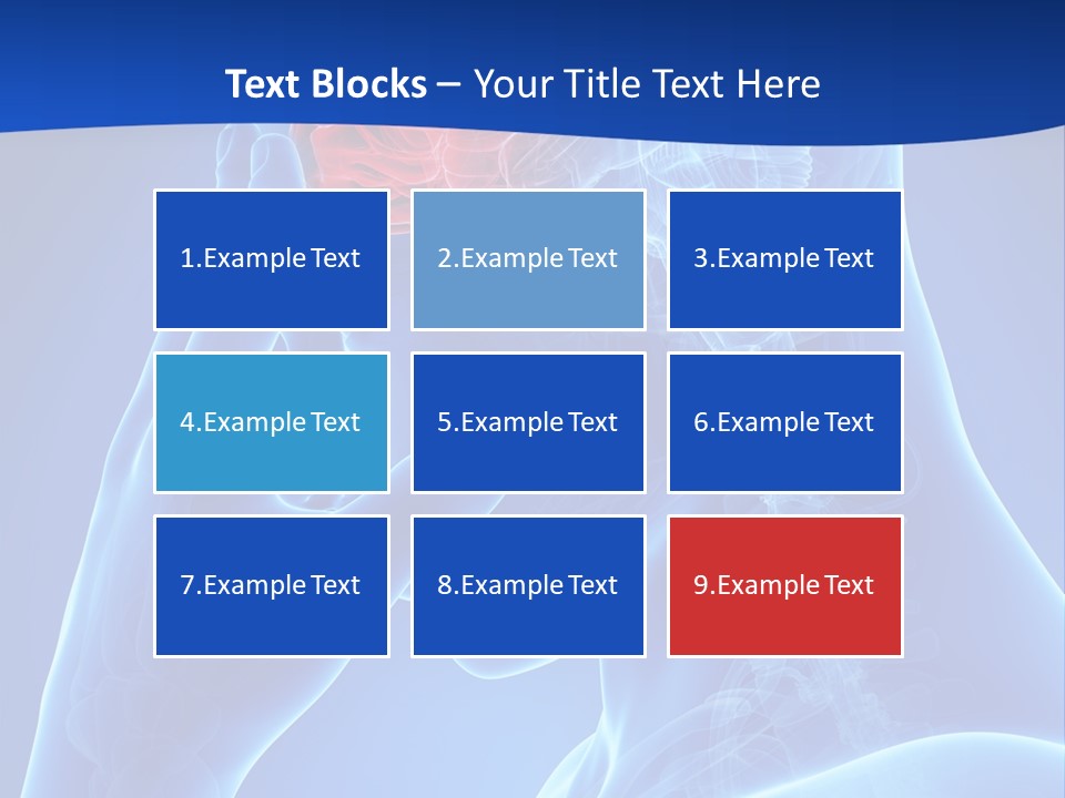 A Human Head With The Brain Highlighted In Red PowerPoint Template