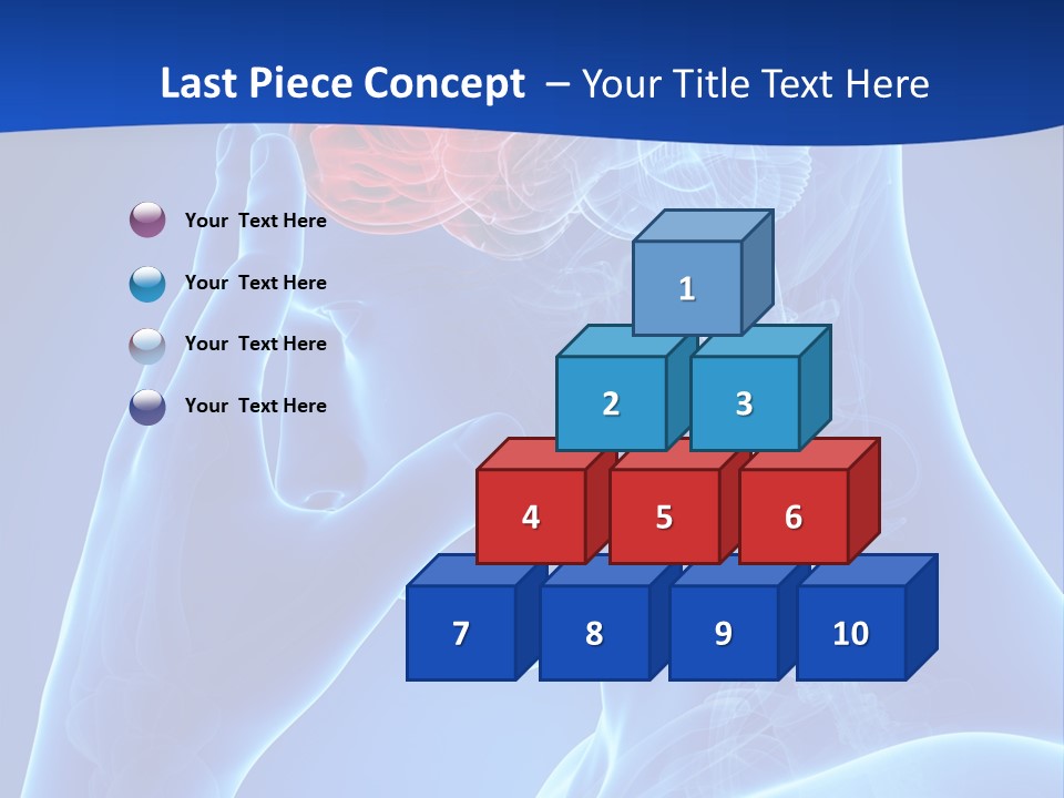 A Human Head With The Brain Highlighted In Red PowerPoint Template