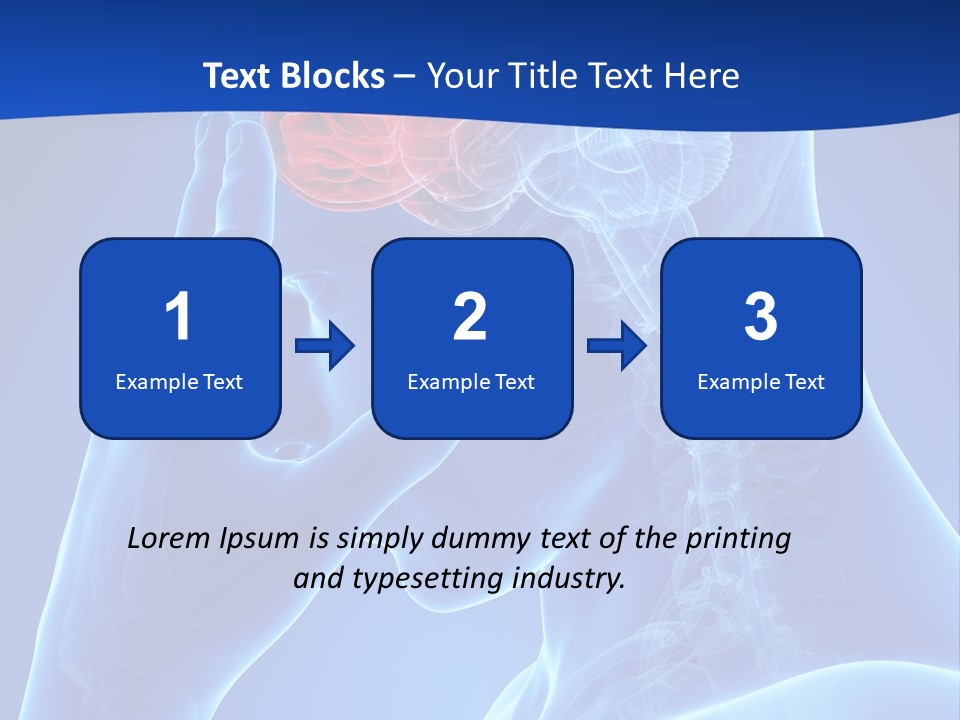 A Human Head With The Brain Highlighted In Red PowerPoint Template