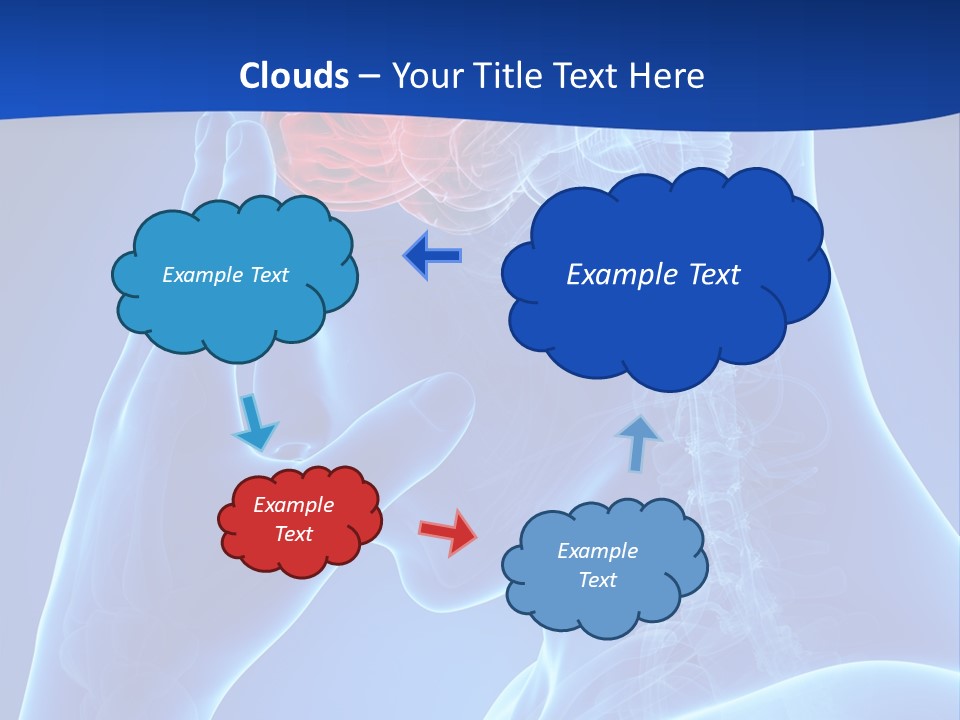 A Human Head With The Brain Highlighted In Red PowerPoint Template