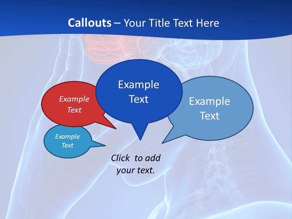 A Human Head With The Brain Highlighted In Red PowerPoint Template