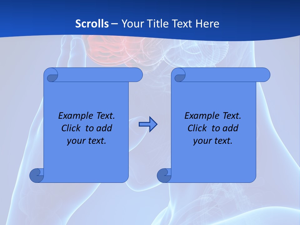 A Human Head With The Brain Highlighted In Red PowerPoint Template