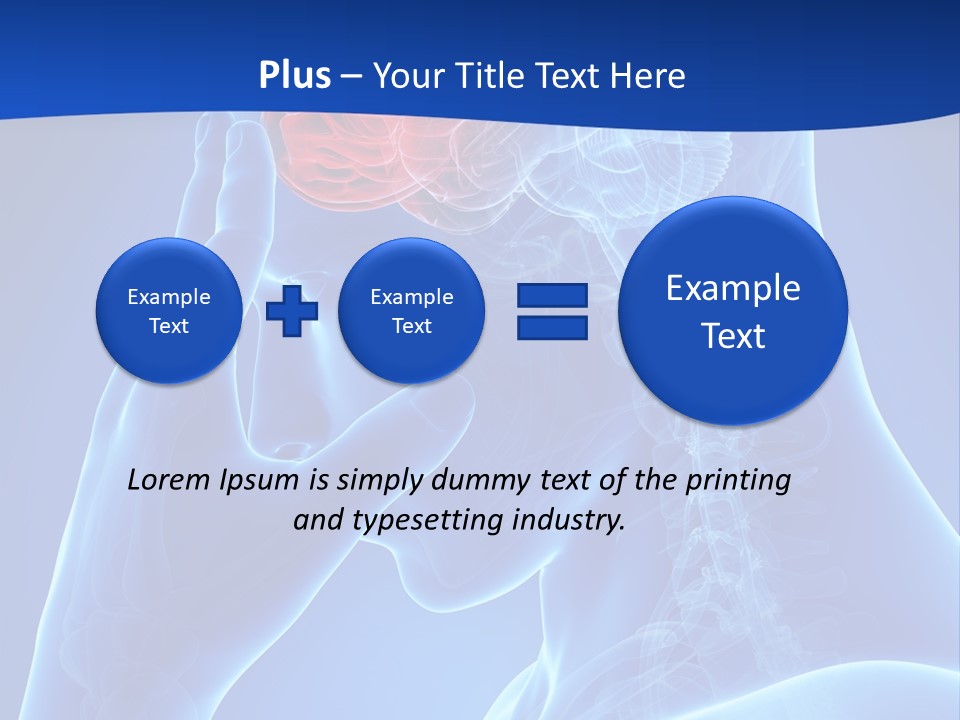 A Human Head With The Brain Highlighted In Red PowerPoint Template