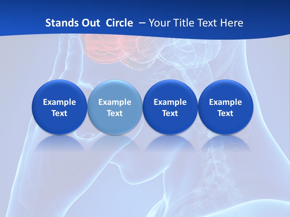 A Human Head With The Brain Highlighted In Red PowerPoint Template