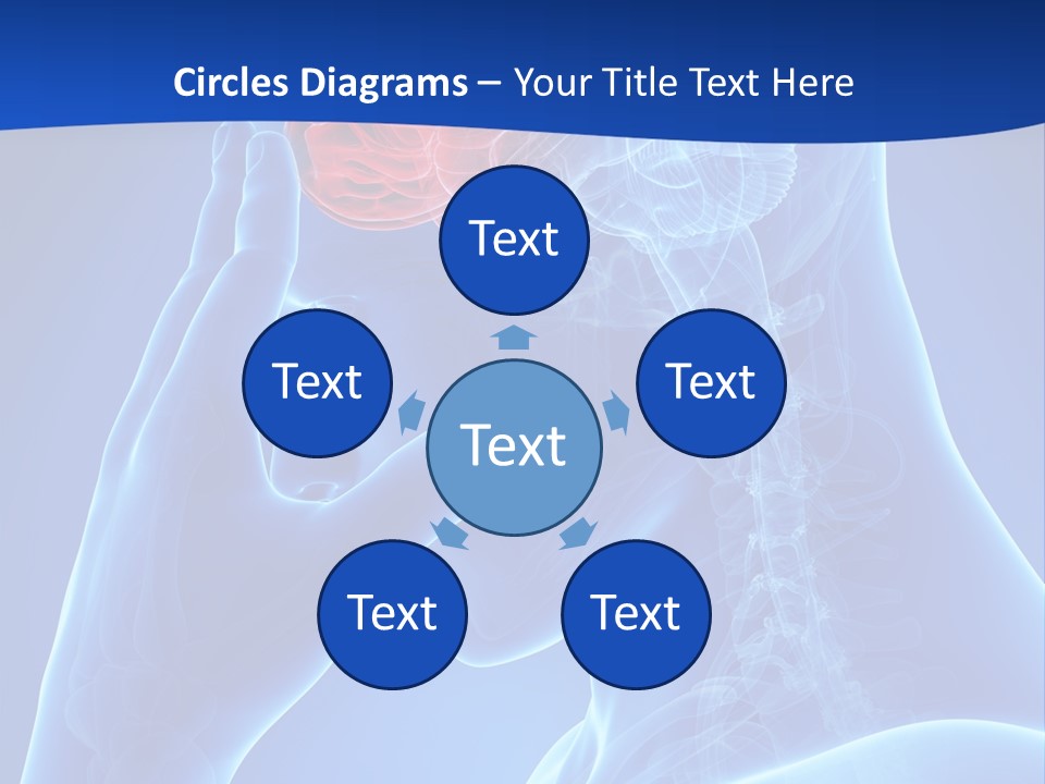 A Human Head With The Brain Highlighted In Red PowerPoint Template