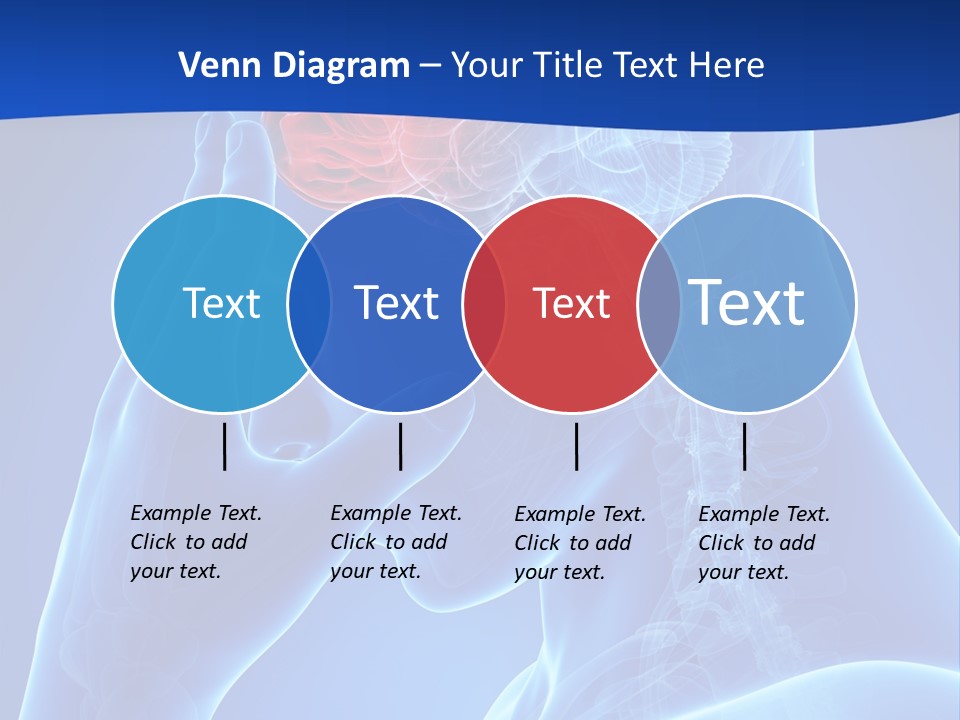 A Human Head With The Brain Highlighted In Red PowerPoint Template