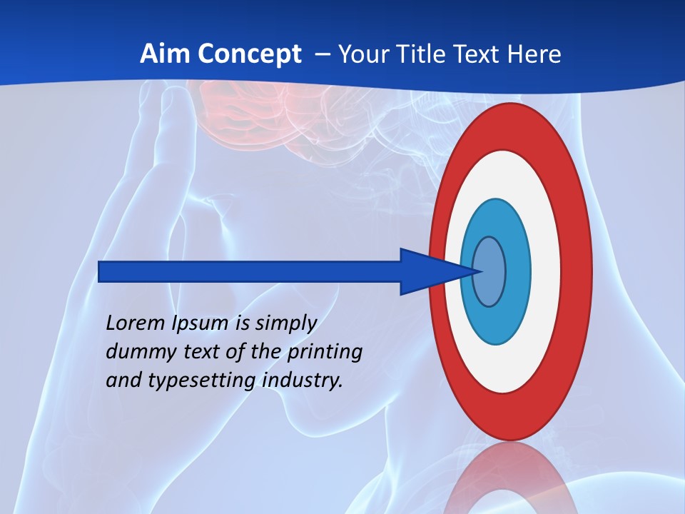 A Human Head With The Brain Highlighted In Red PowerPoint Template