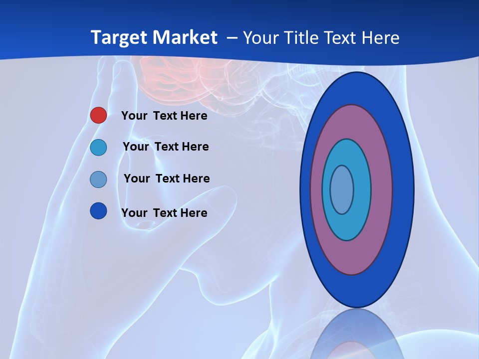 A Human Head With The Brain Highlighted In Red PowerPoint Template