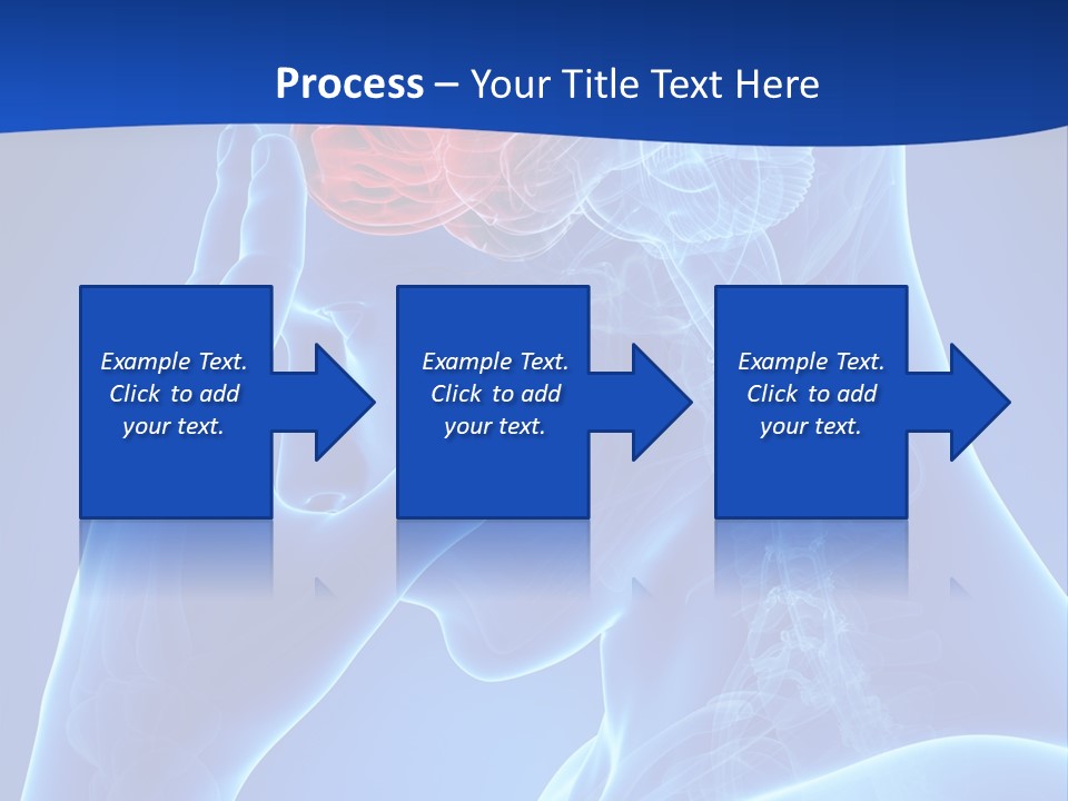 A Human Head With The Brain Highlighted In Red PowerPoint Template