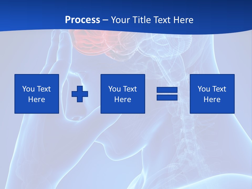 A Human Head With The Brain Highlighted In Red PowerPoint Template