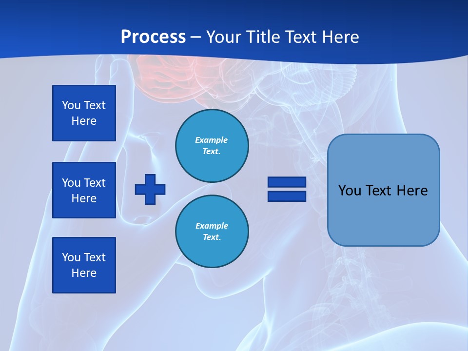 A Human Head With The Brain Highlighted In Red PowerPoint Template