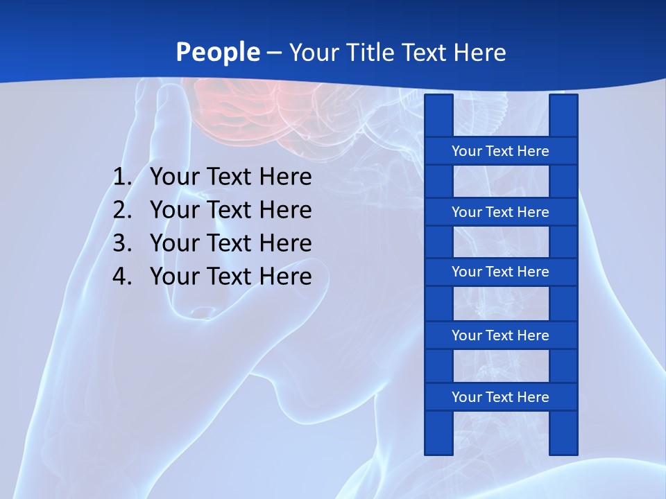 A Human Head With The Brain Highlighted In Red PowerPoint Template