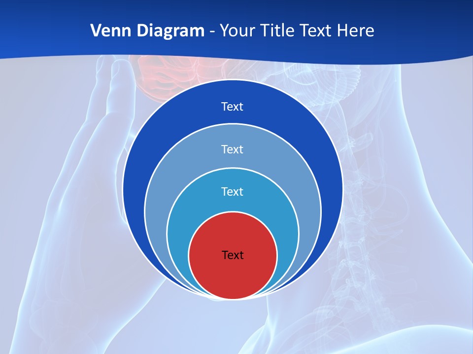 A Human Head With The Brain Highlighted In Red PowerPoint Template