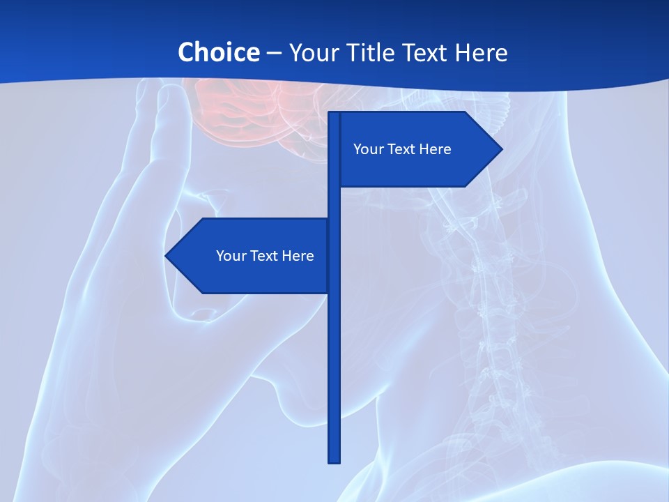 A Human Head With The Brain Highlighted In Red PowerPoint Template
