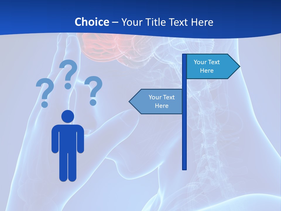 A Human Head With The Brain Highlighted In Red PowerPoint Template