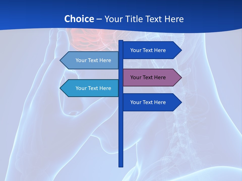 A Human Head With The Brain Highlighted In Red PowerPoint Template