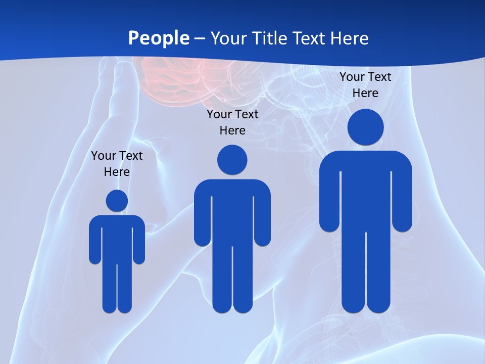A Human Head With The Brain Highlighted In Red PowerPoint Template