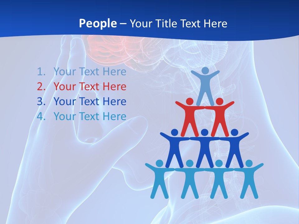 A Human Head With The Brain Highlighted In Red PowerPoint Template