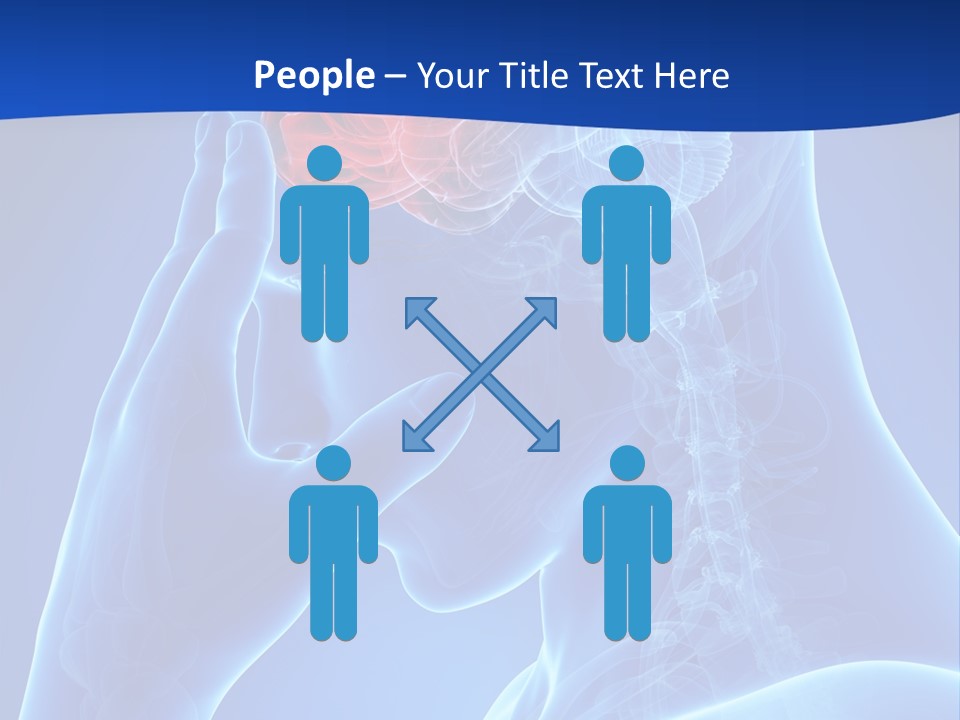 A Human Head With The Brain Highlighted In Red PowerPoint Template