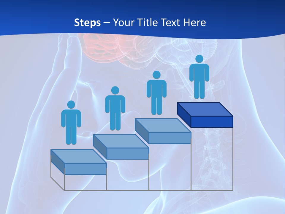 A Human Head With The Brain Highlighted In Red PowerPoint Template